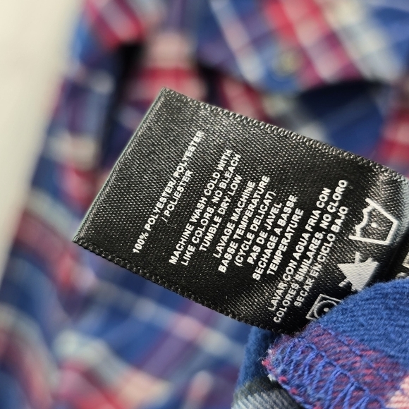 Kuhl Shirt Women Small Red Blue Button Up Plaid Long Sleeve Alina Flannel Collar - Picture 9 of 14